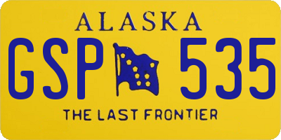 AK license plate GSP535