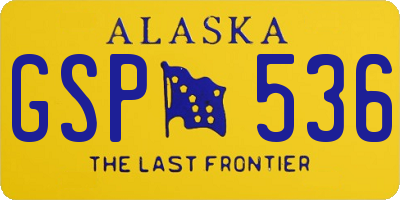 AK license plate GSP536