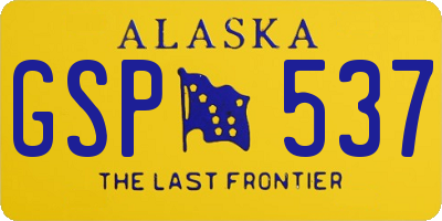 AK license plate GSP537