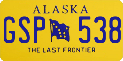 AK license plate GSP538