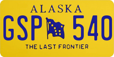 AK license plate GSP540