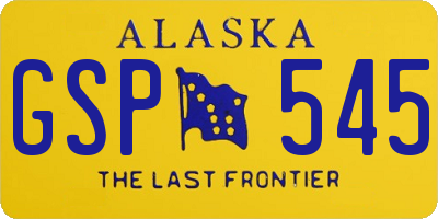 AK license plate GSP545