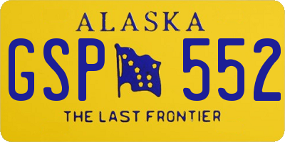 AK license plate GSP552