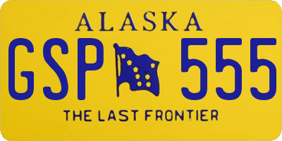 AK license plate GSP555