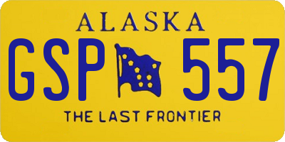 AK license plate GSP557