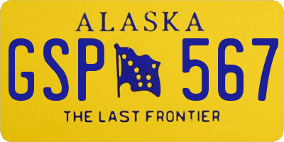 AK license plate GSP567
