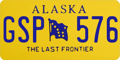 AK license plate GSP576