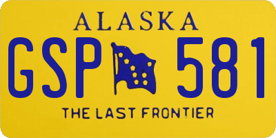 AK license plate GSP581