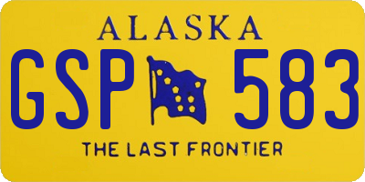 AK license plate GSP583