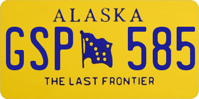 AK license plate GSP585