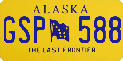 AK license plate GSP588