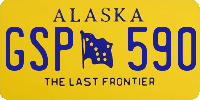 AK license plate GSP590