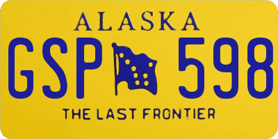 AK license plate GSP598