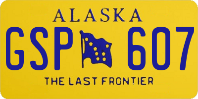 AK license plate GSP607