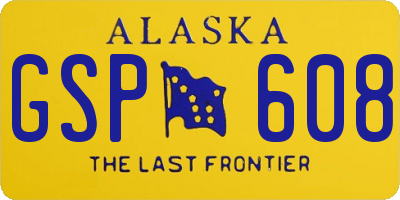 AK license plate GSP608