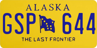 AK license plate GSP644