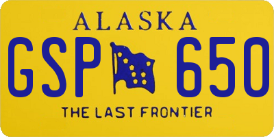 AK license plate GSP650