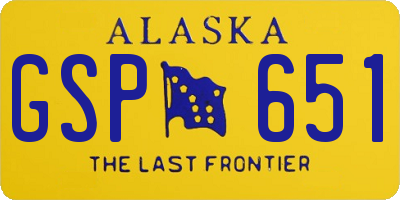 AK license plate GSP651