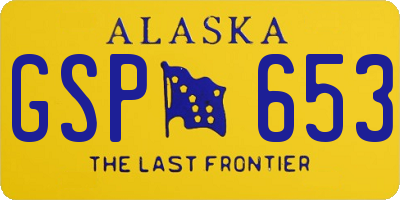 AK license plate GSP653