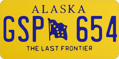 AK license plate GSP654