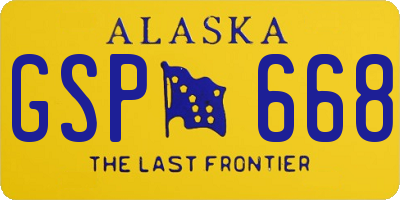 AK license plate GSP668