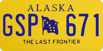 AK license plate GSP671