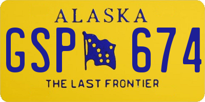 AK license plate GSP674