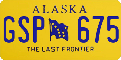 AK license plate GSP675