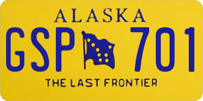 AK license plate GSP701