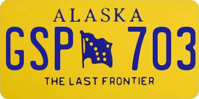AK license plate GSP703