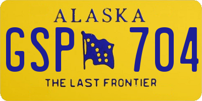 AK license plate GSP704