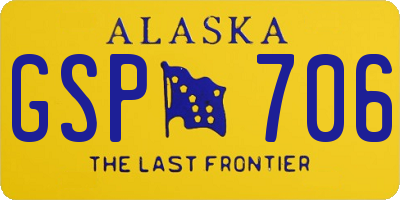 AK license plate GSP706