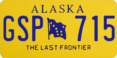 AK license plate GSP715