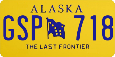 AK license plate GSP718