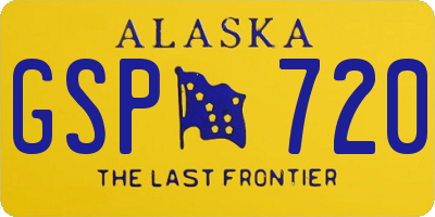 AK license plate GSP720