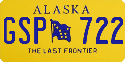 AK license plate GSP722