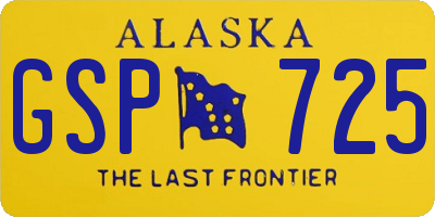 AK license plate GSP725