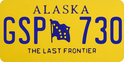 AK license plate GSP730