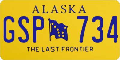 AK license plate GSP734