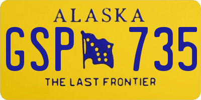 AK license plate GSP735