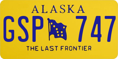 AK license plate GSP747
