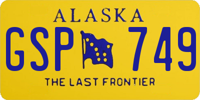 AK license plate GSP749