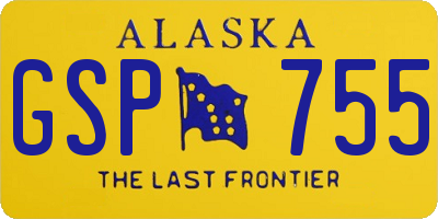 AK license plate GSP755