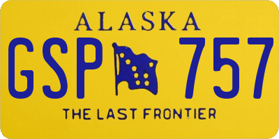 AK license plate GSP757