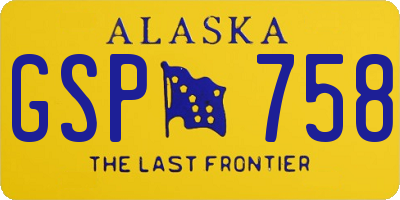 AK license plate GSP758