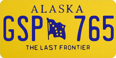 AK license plate GSP765