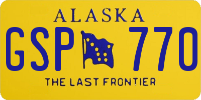 AK license plate GSP770