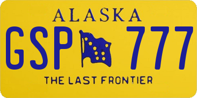 AK license plate GSP777