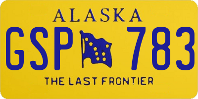AK license plate GSP783