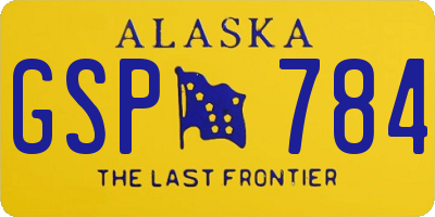 AK license plate GSP784